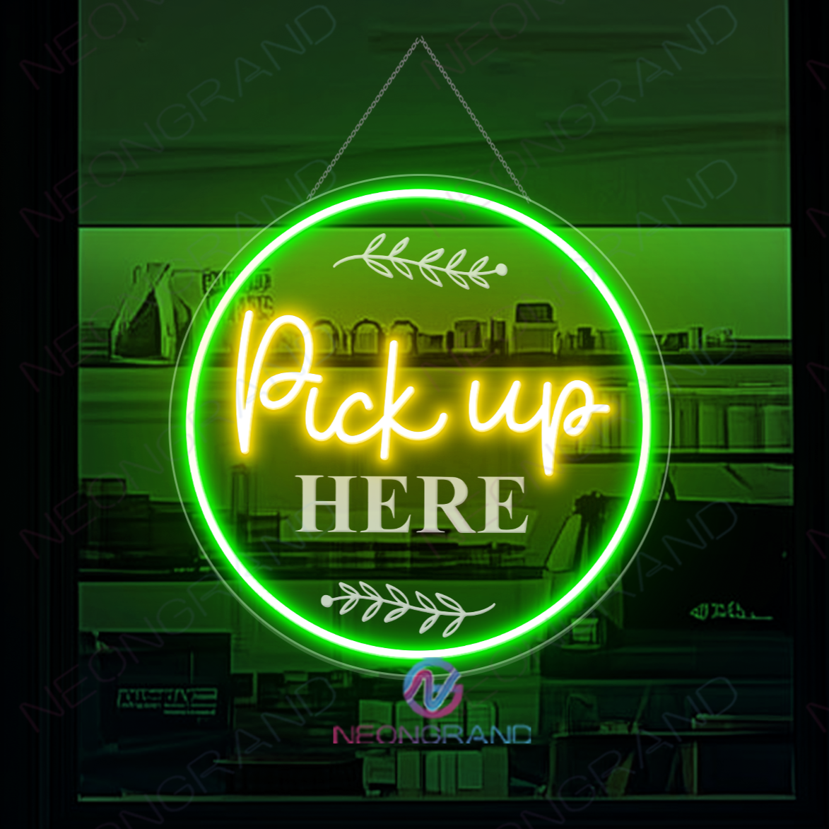 Pick Up Here - Order Here Neon Sign 3D Engraving LED Light