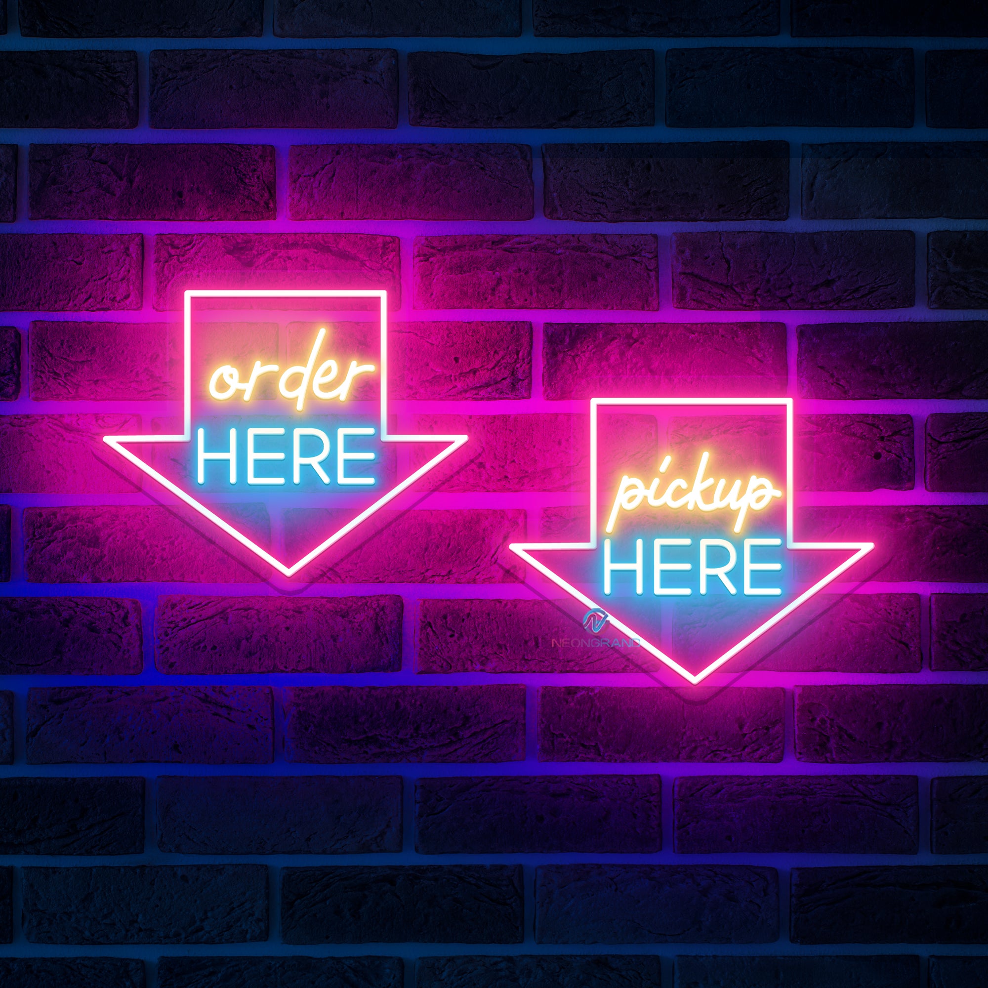 Order Here Neon Sign Pick Up Here Neon Sign Led Light - NeonGrand