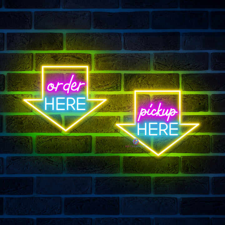 Order Here Neon Sign Pick Up Here Neon Sign Led Light - NeonGrand