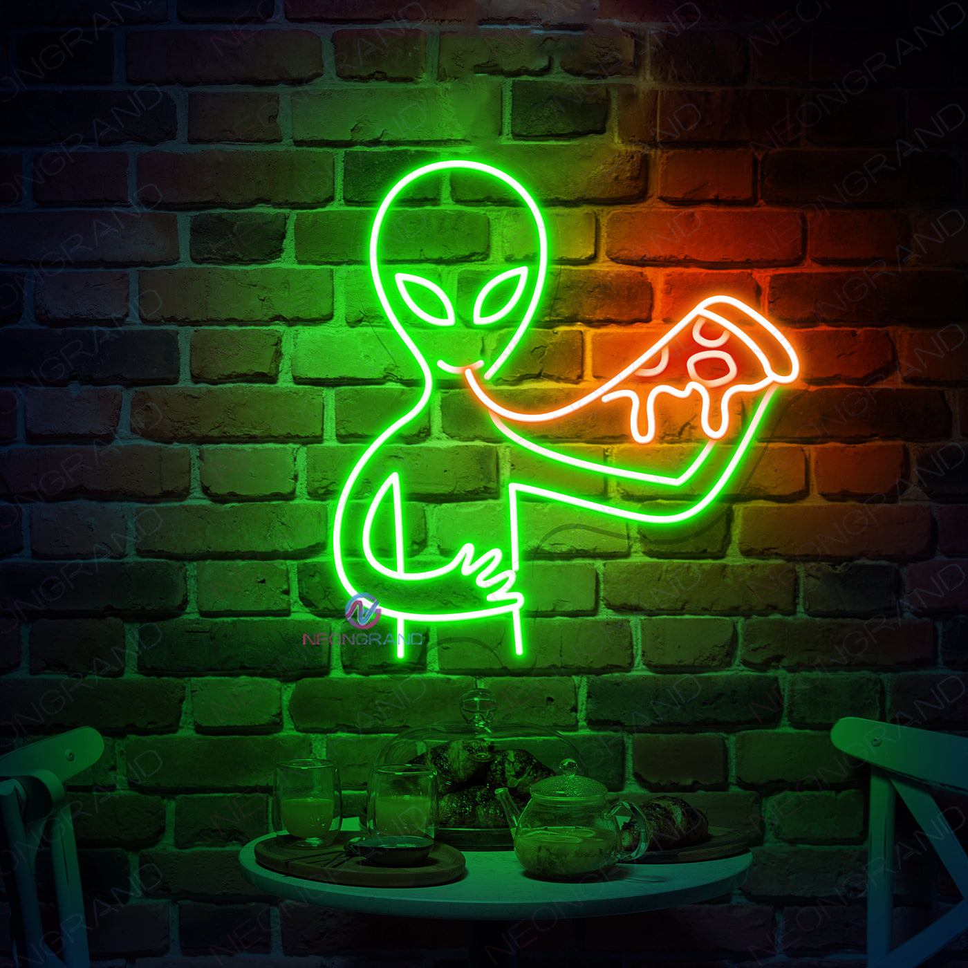 Pizza Neon Sign Alien Led Light For Restaurant