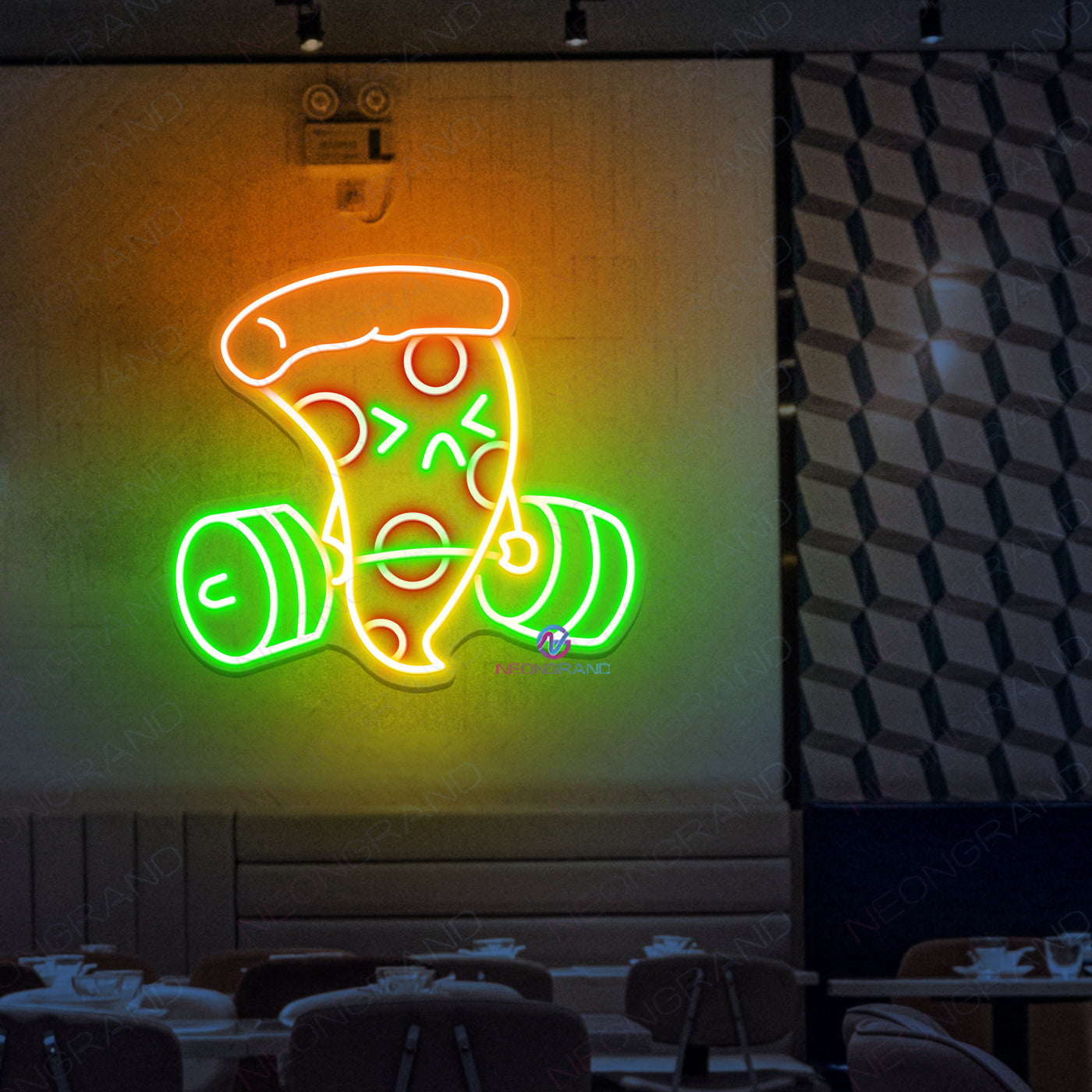 Pizza Neon Sign Barbell LED Light For Restaurant