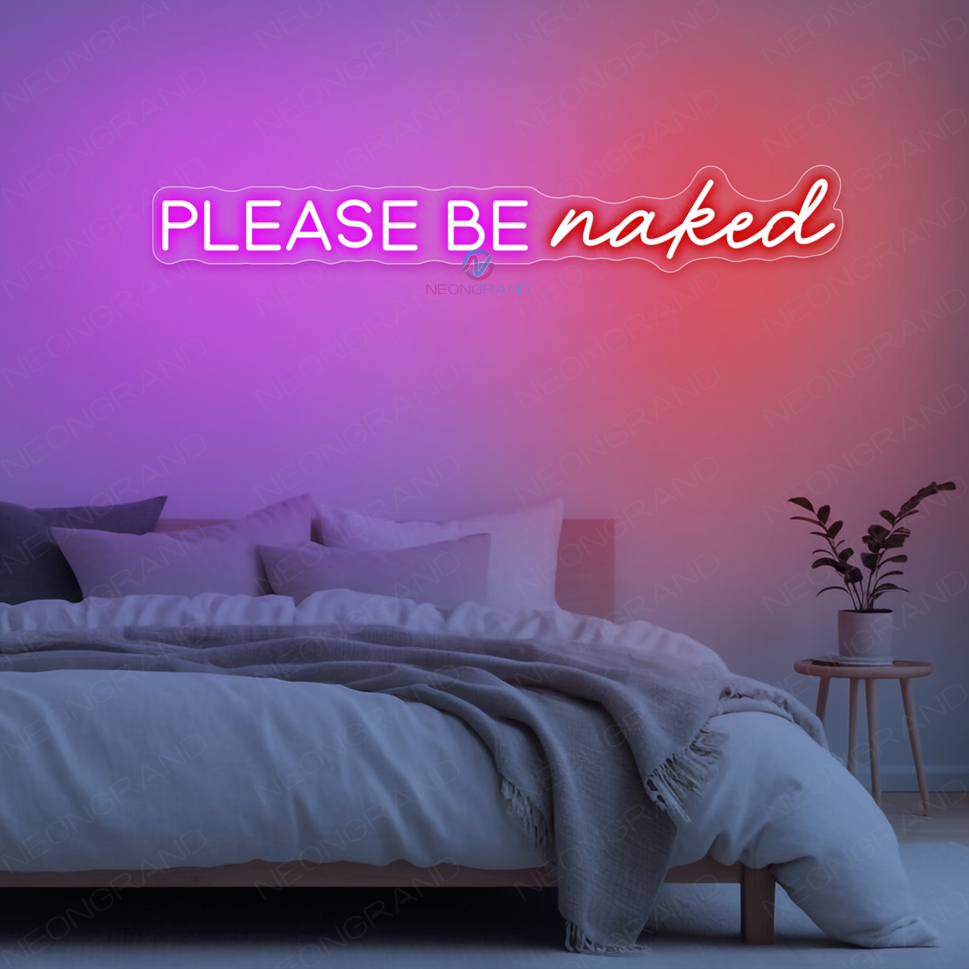 Please Be Naked Neon Sign LED Word Lights