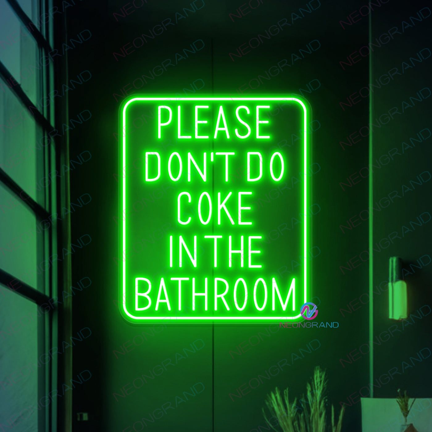 Please Don't Do Coke In The Bathroom Neon Sign Led Light