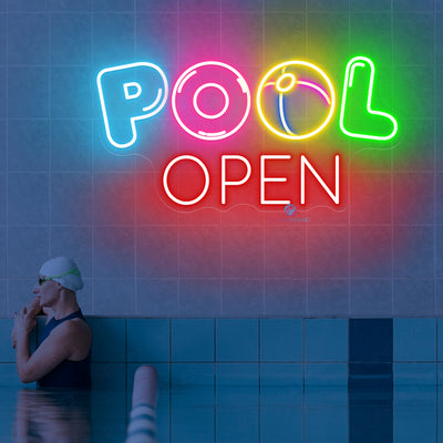 Open Neon Sign Pool Open Led Light