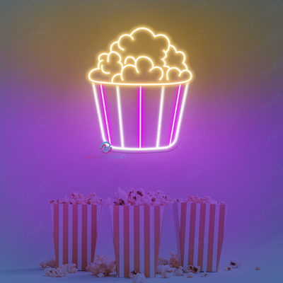 Popcorn Neon Sign Cinema LED Light For Business