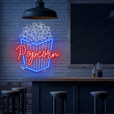 Popcorn Neon Sign 3D-Engraving Cinema LED Light