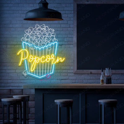 Popcorn Neon Sign 3D-Engraving Cinema LED Light