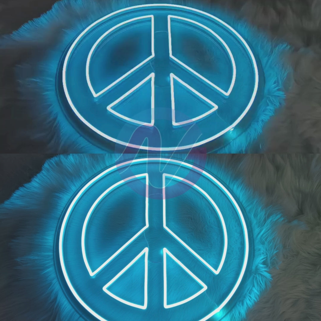 Neon Peace Sign Led Light, Lighted Up Peace Neon Signs