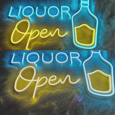 Open Neon Sign Liquor Storefront Led Light