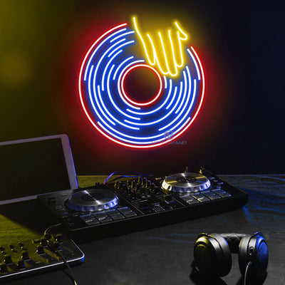 DJ Neon Sign Music Led Light blue