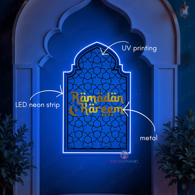 Ramadan Neon Sign Metal UV Printing LED Light