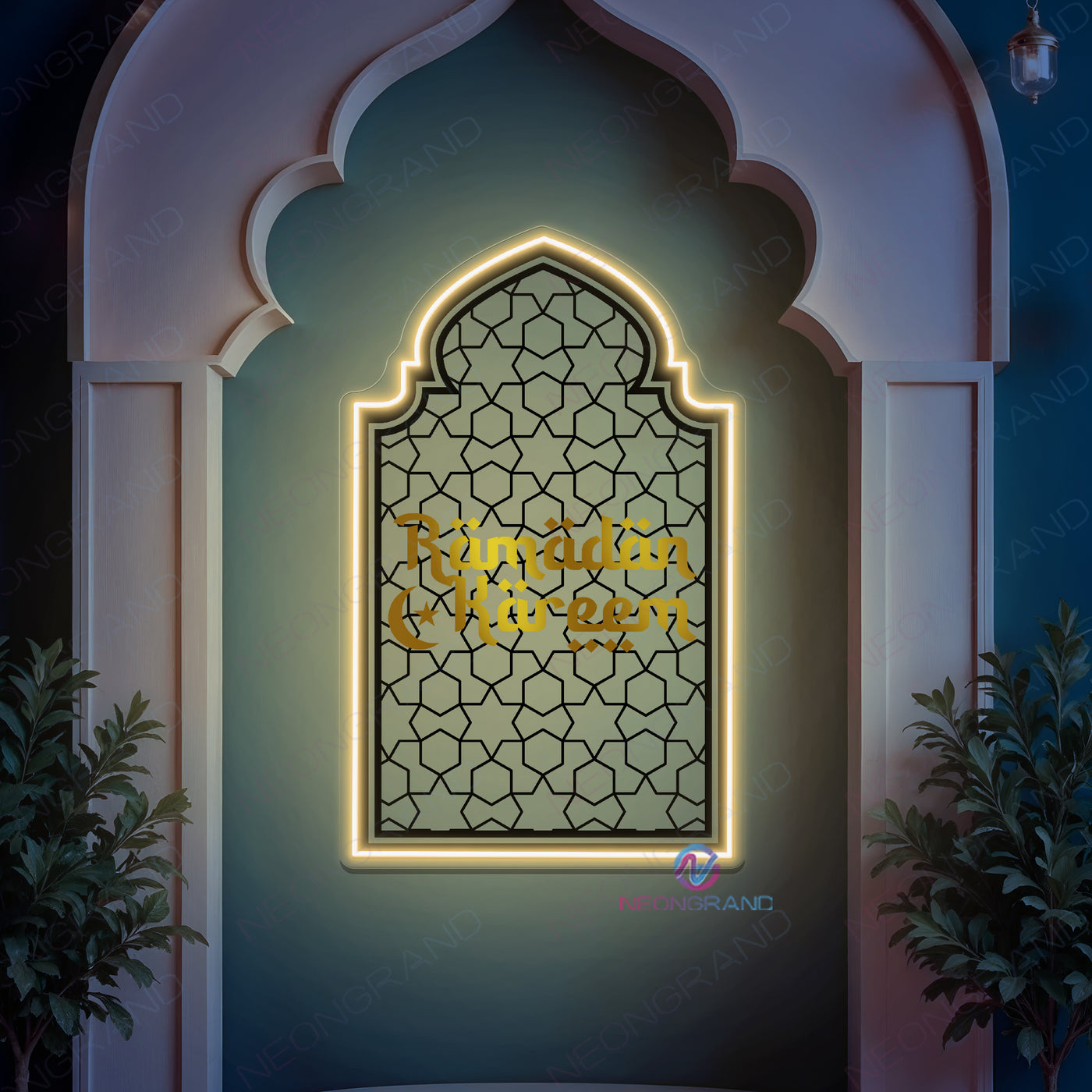 Ramadan Neon Sign Metal UV Printing LED Light