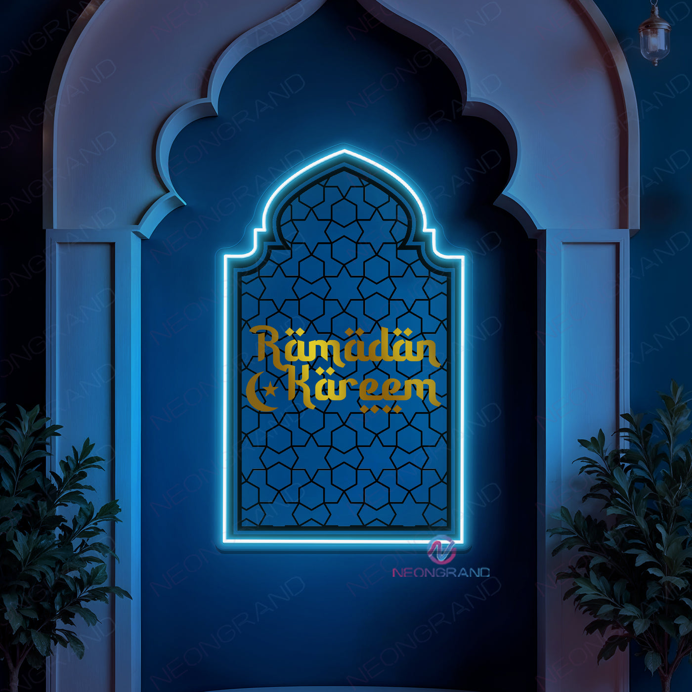 Ramadan Neon Sign Metal UV Printing LED Light