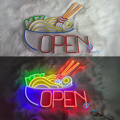 Open Neon Sign Ramen Japanese Restaurant Led Light