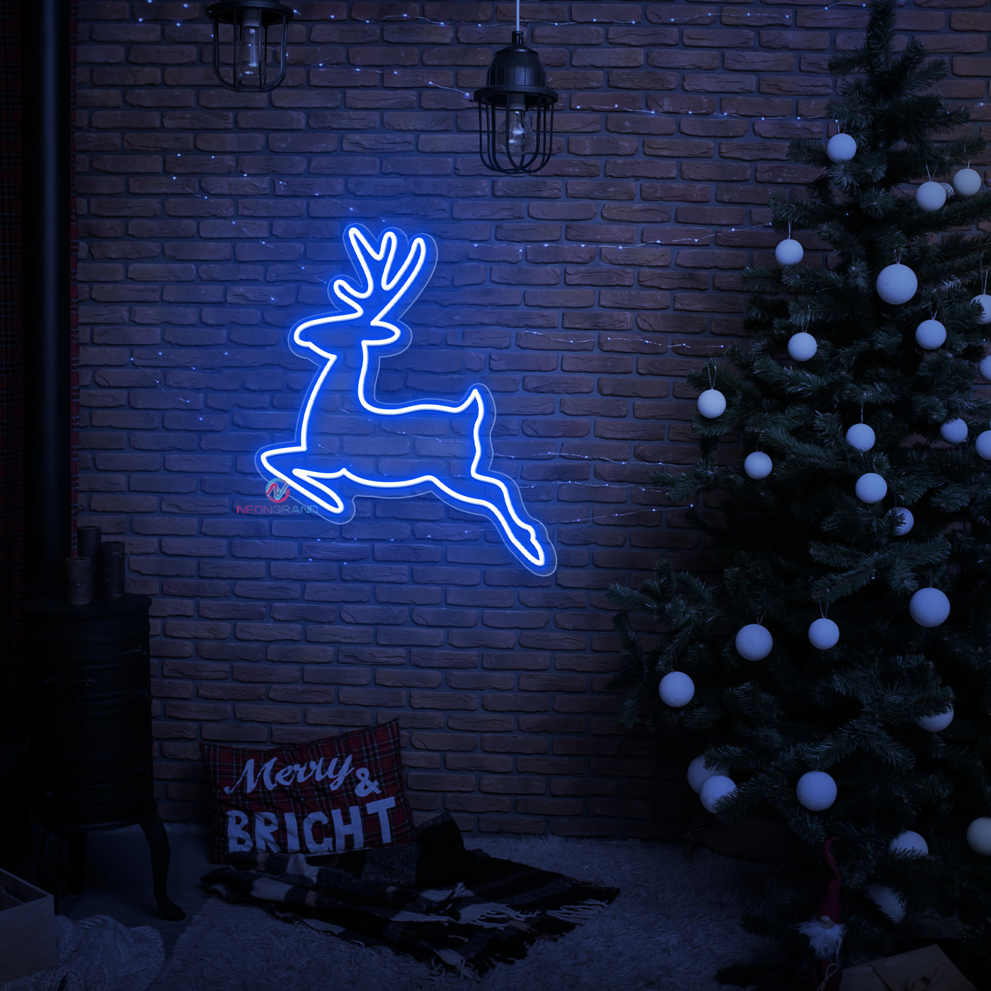 Reindeer Neon Sign Christmas LED Light For Xmas Holidays