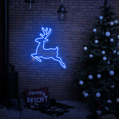 Reindeer Neon Sign Christmas LED Light For Xmas Holidays