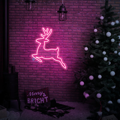 Reindeer Neon Sign Christmas LED Light For Xmas Holidays