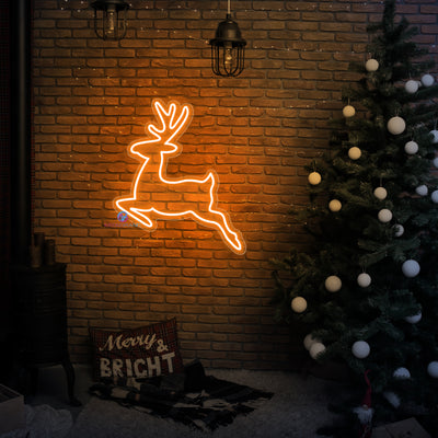 Reindeer Neon Sign Christmas LED Light For Xmas Holidays