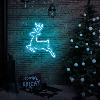 Reindeer Neon Sign Christmas LED Light For Xmas Holidays