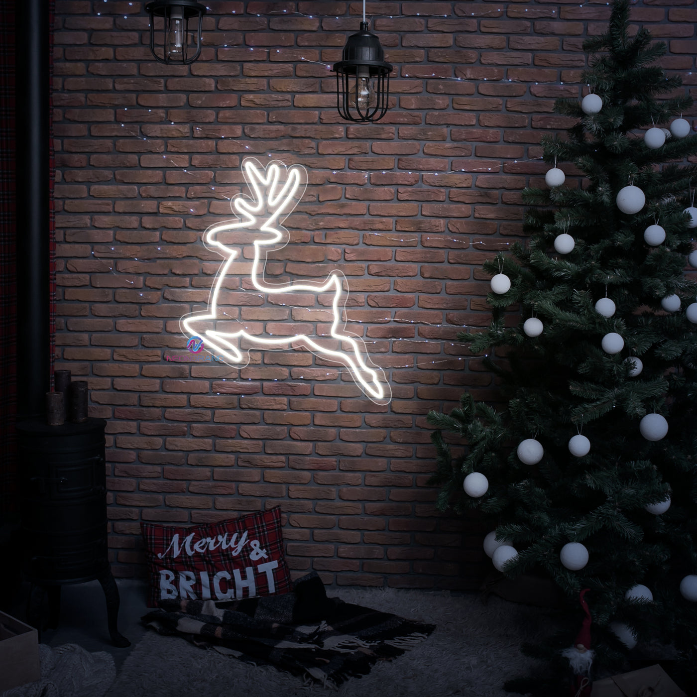 Reindeer Neon Sign Christmas LED Light For Xmas Holidays