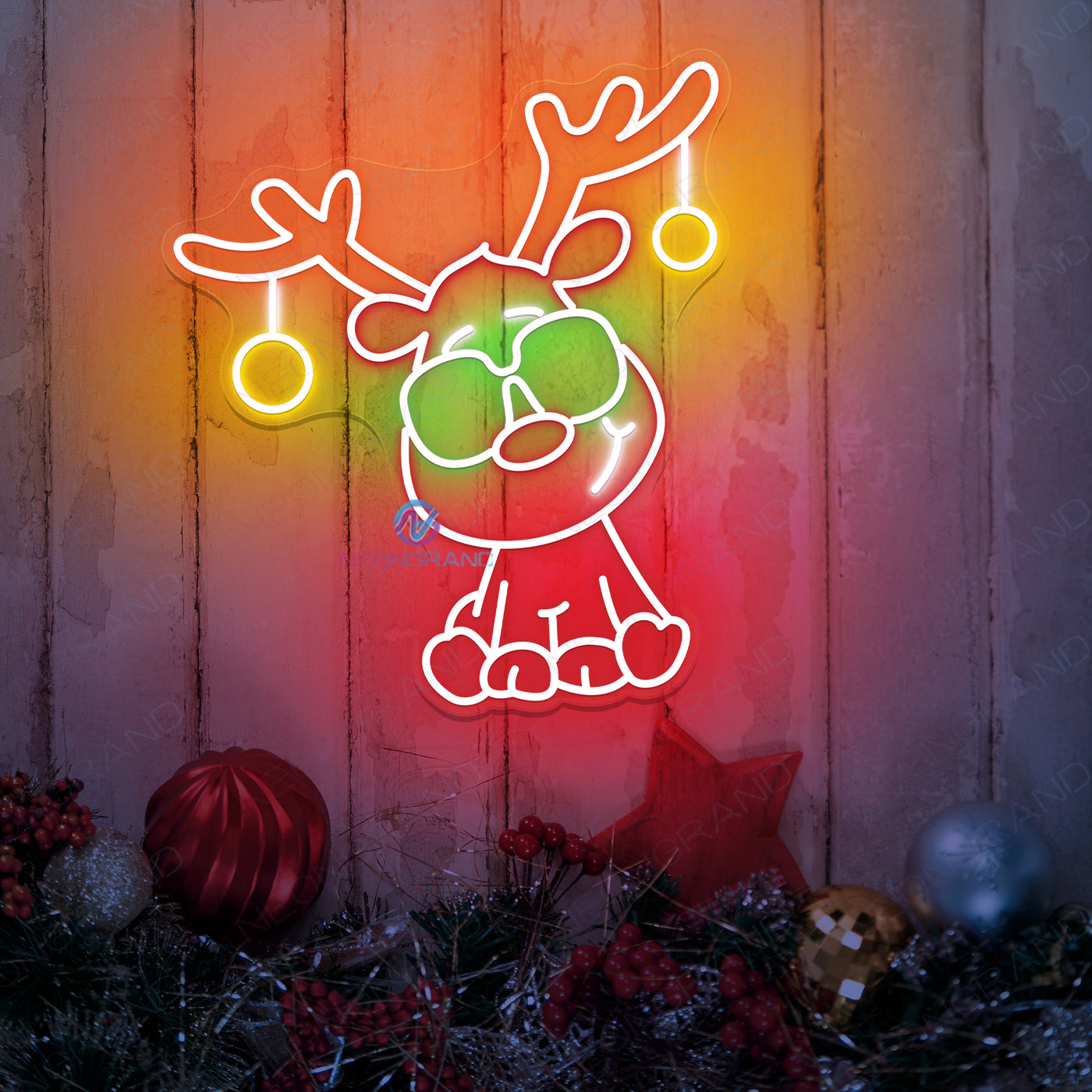 Reindeer Neon Sign Let Light For Christmas
