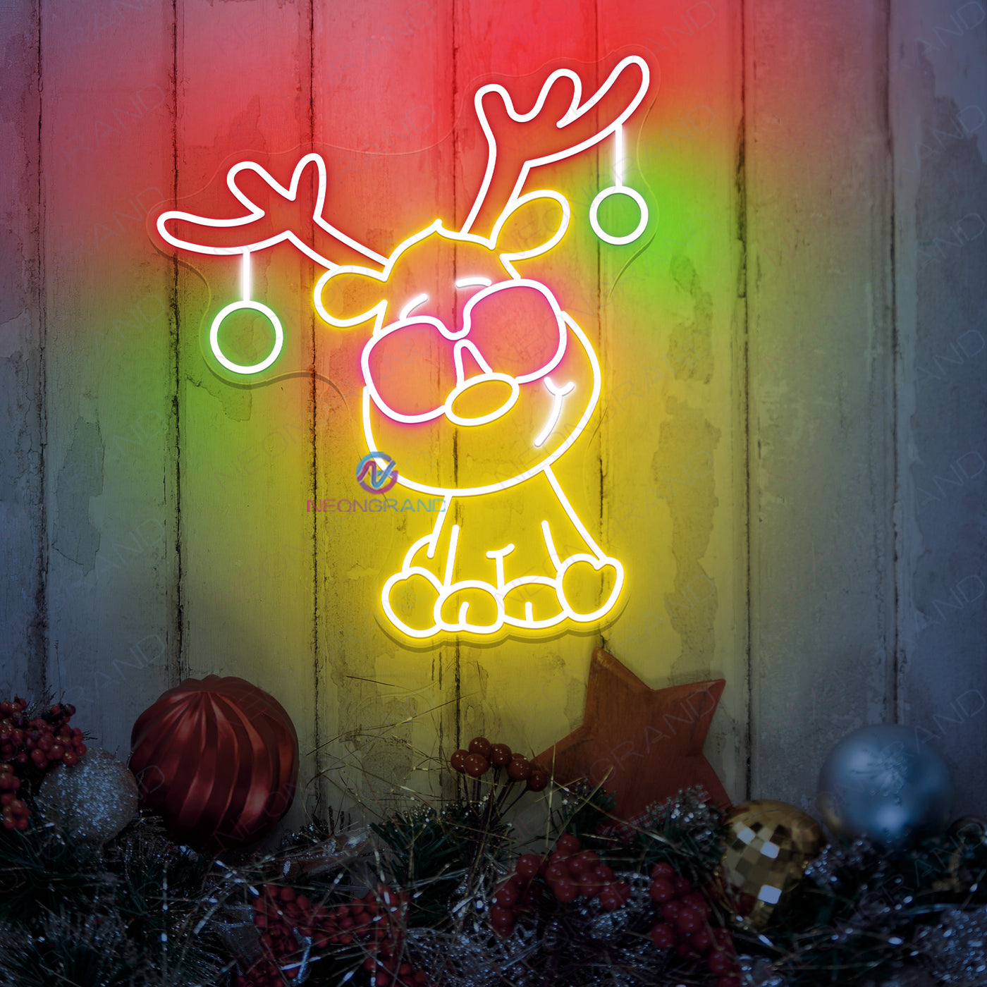 Reindeer Neon Sign Let Light For Christmas