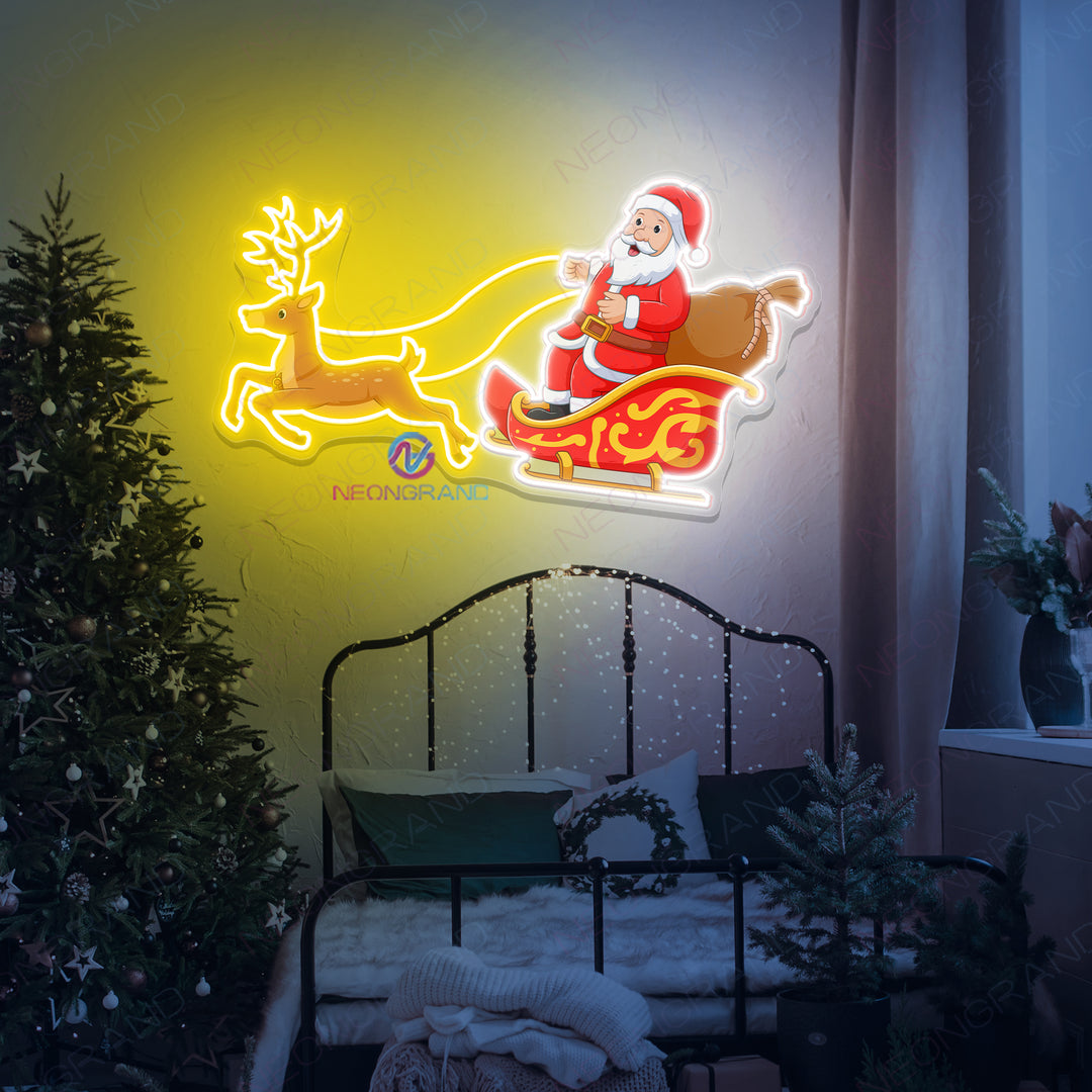 Santa Neon Sign Sleigh Led Light - NeonGrand
