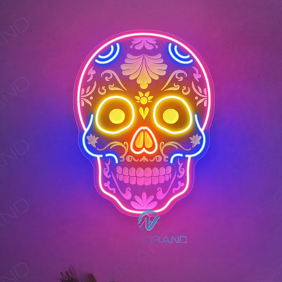 Skull Neon Sign 3D Engraving Skeleton LED Light