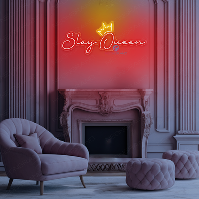 Slay Queen Neon Sign Crown Inspirational Large LED Light