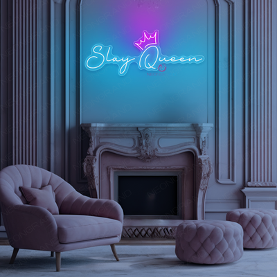 Slay Queen Neon Sign Crown Inspirational Large LED Light