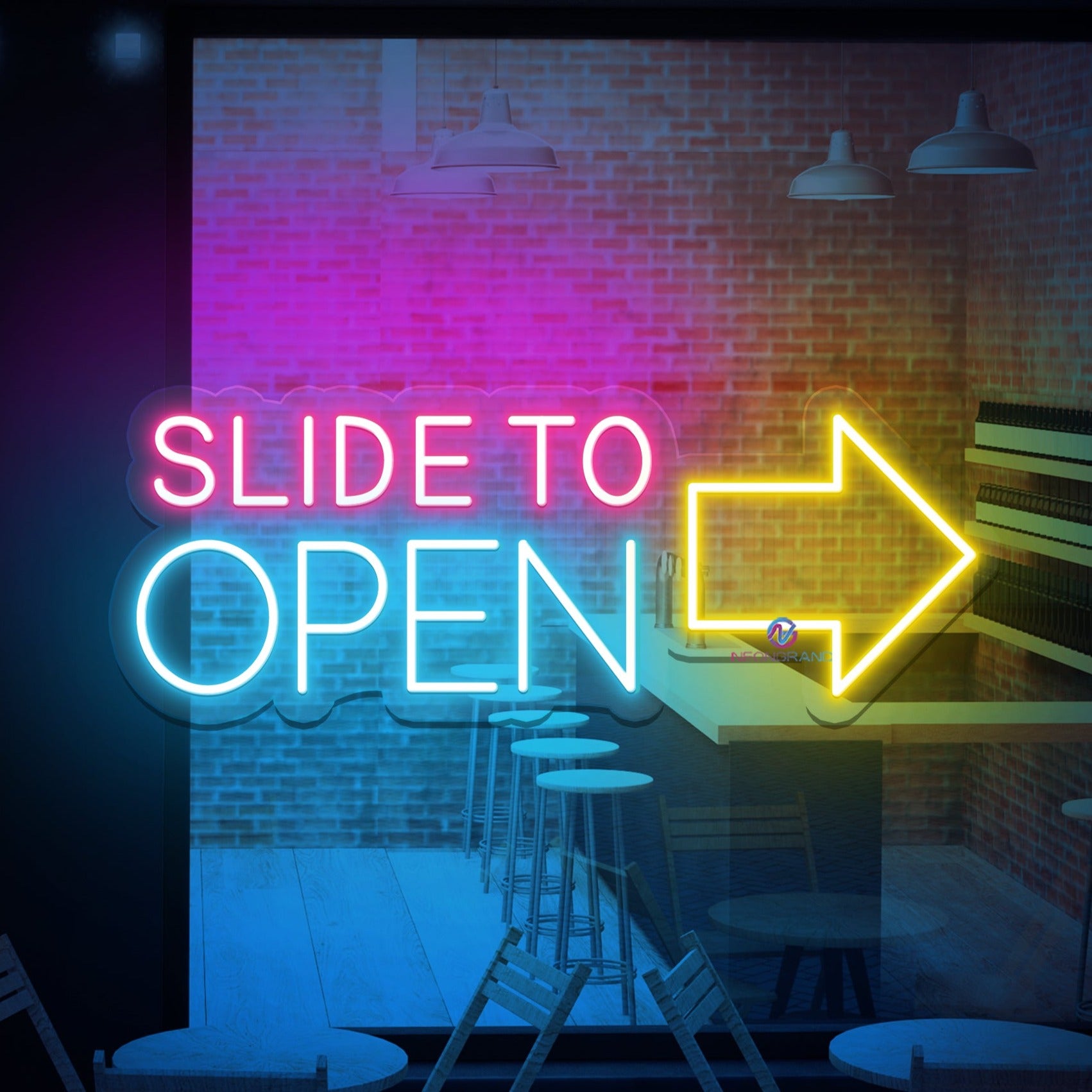 Slide To Open Neon Sign Storefront Led Light - NeonGrand