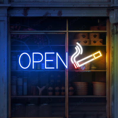 Smoke Shop Open Neon Sign Storefront LED Light