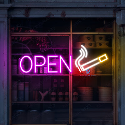 Smoke Shop Open Neon Sign Storefront LED Light