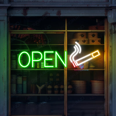 Smoke Shop Open Neon Sign Storefront LED Light