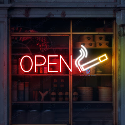 Smoke Shop Open Neon Sign Storefront LED Light