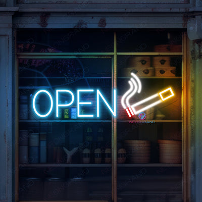 Smoke Shop Open Neon Sign Storefront LED Light