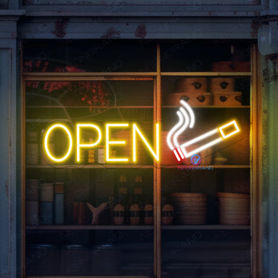 Smoke Shop Open Neon Sign Storefront LED Light