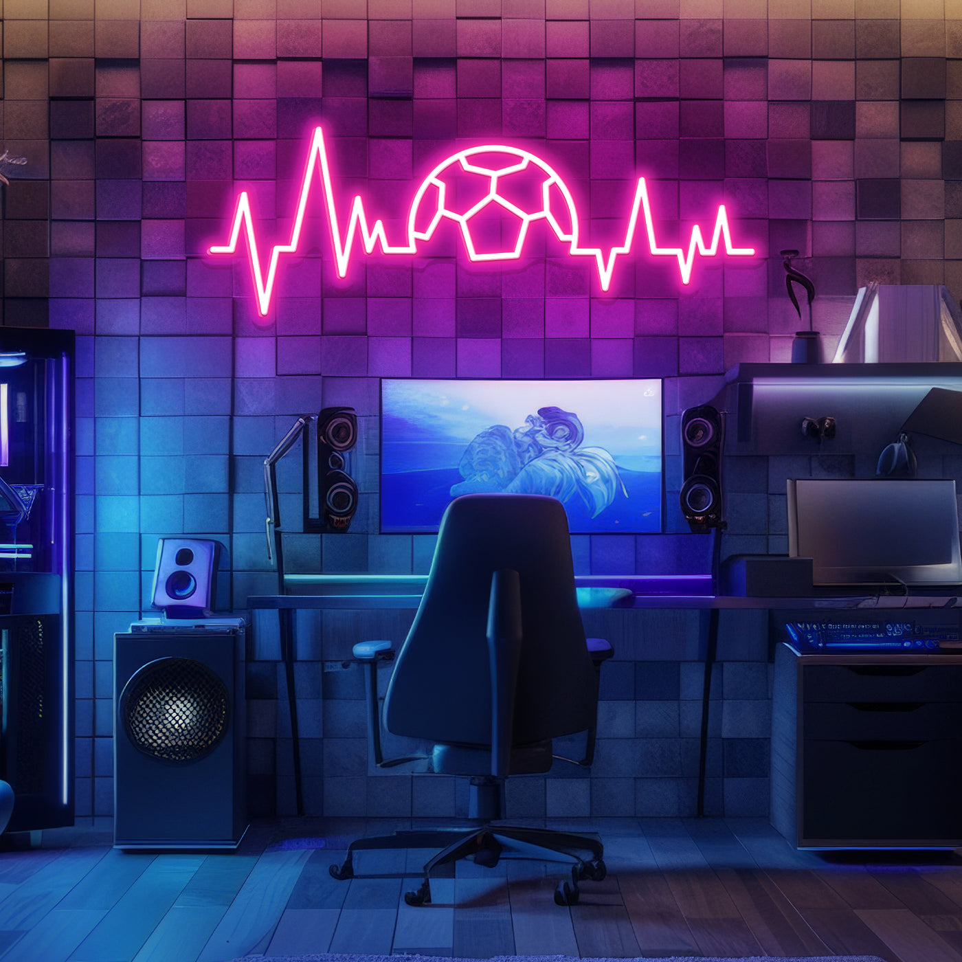 Soccer Neon Sign Gaming Room LED Light For Gamer