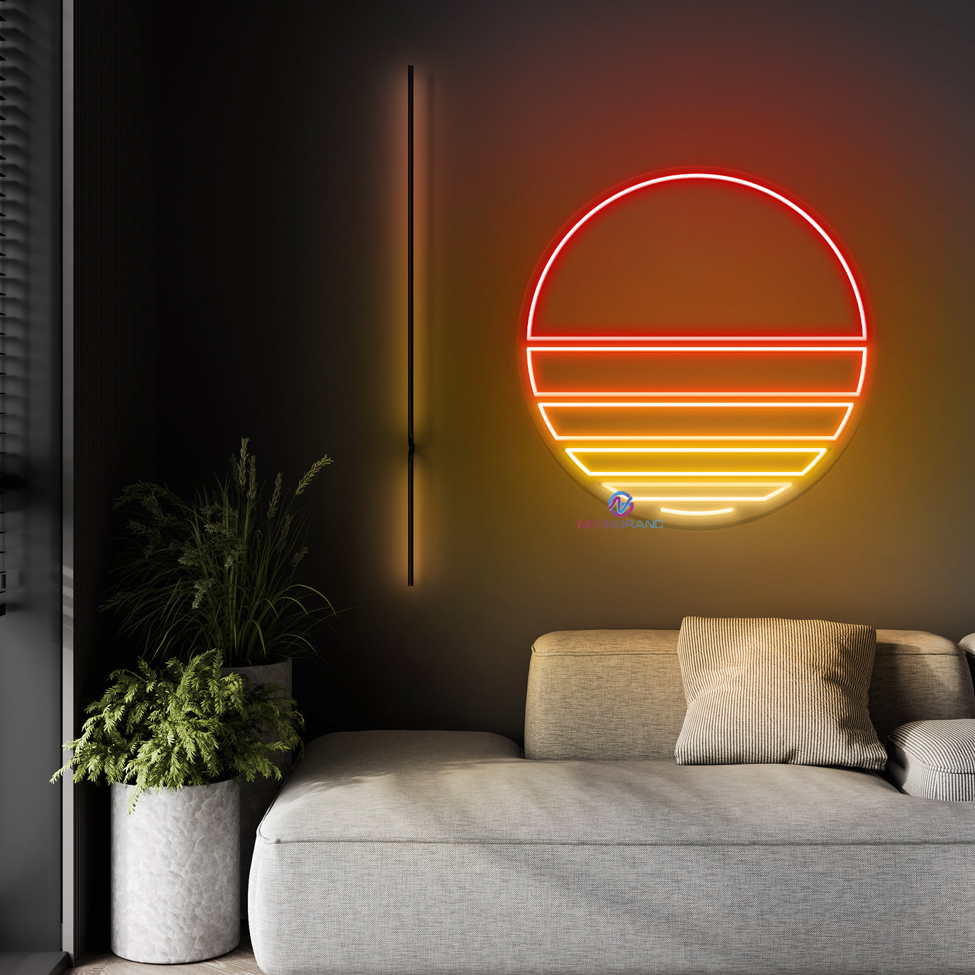 Sunset Neon Sign Aesthetic Sun LED Light