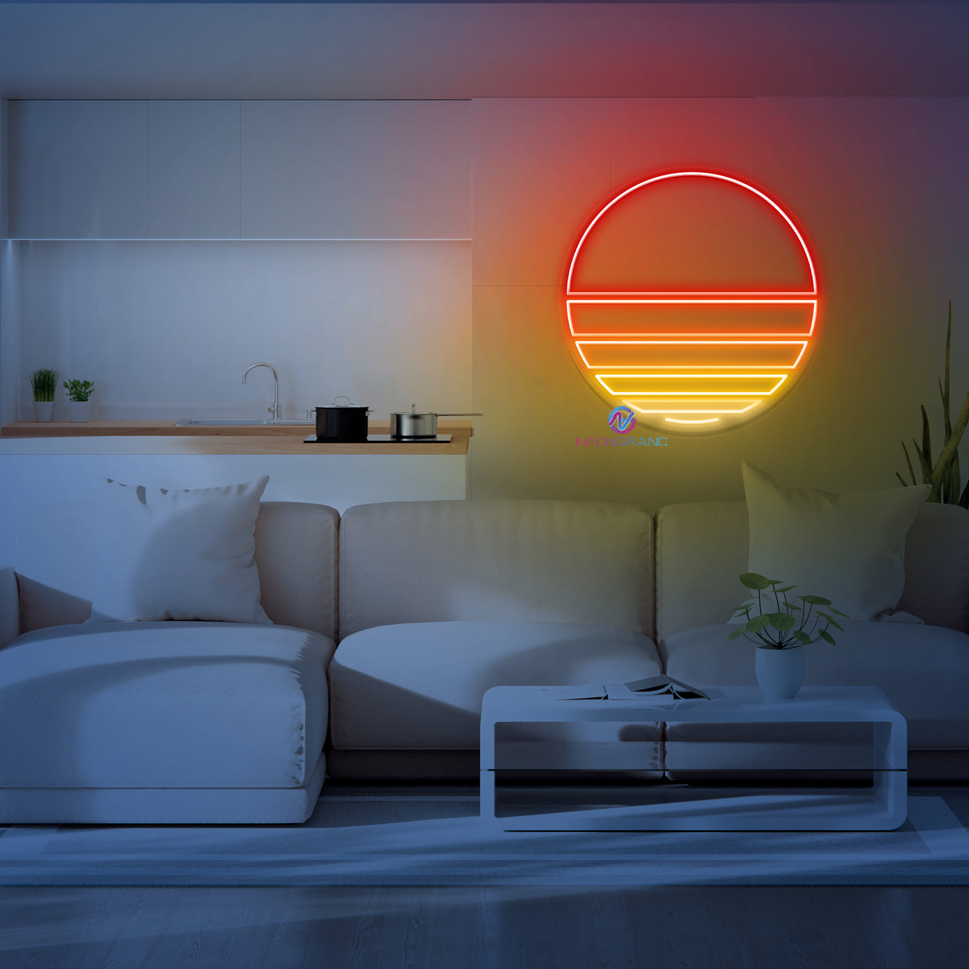 Sunset Neon Sign Aesthetic Sun LED Light