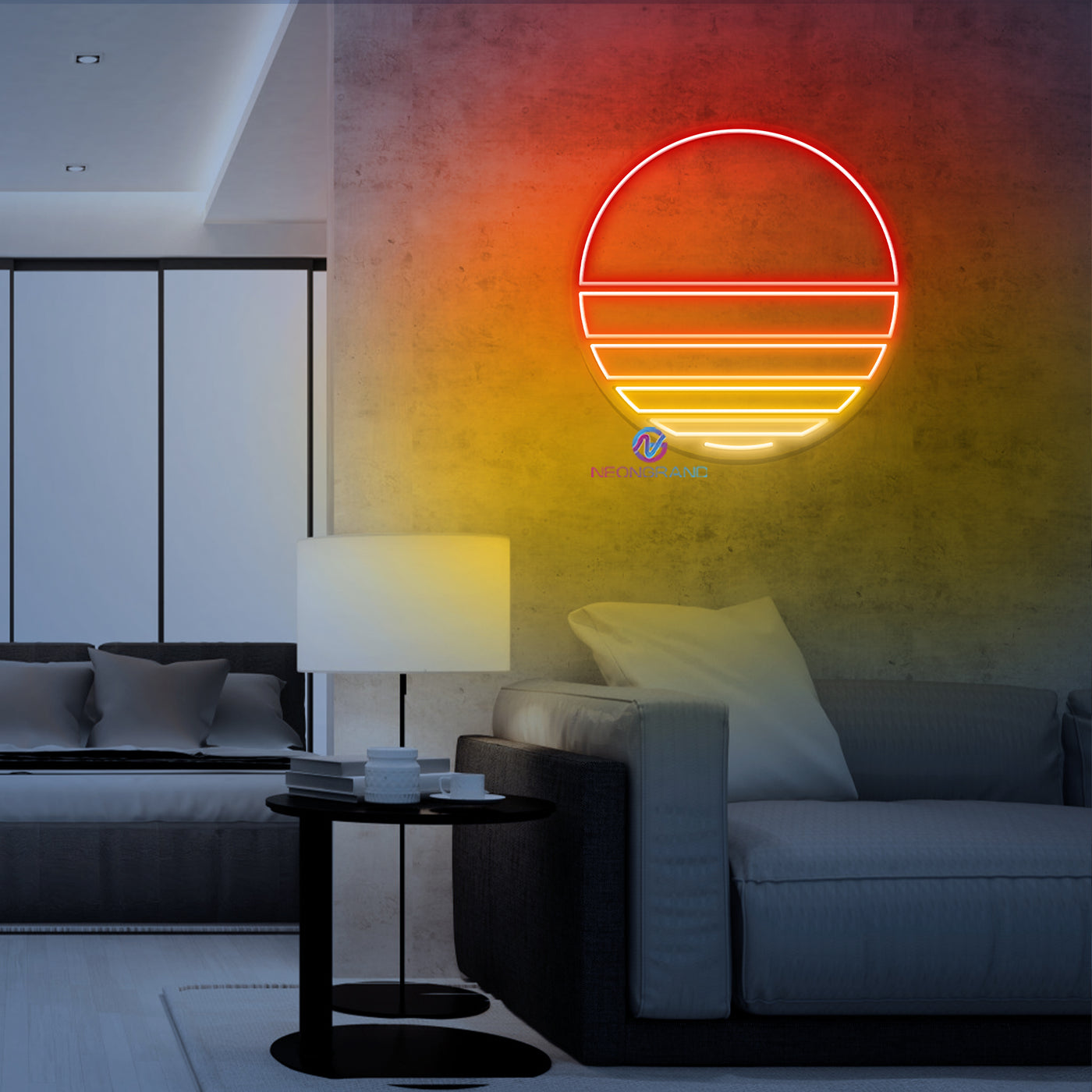 Sunset Neon Sign Aesthetic Sun LED Light