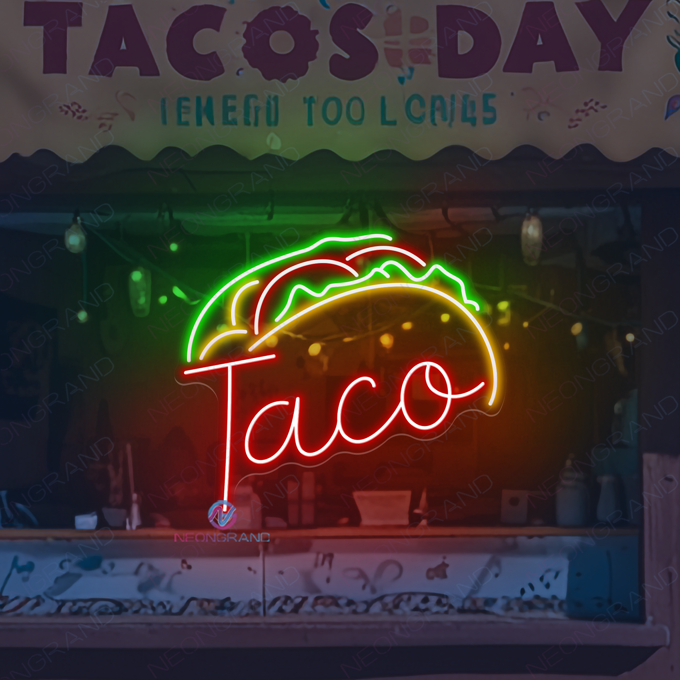 Taco Neon Sign Restaurant Kitchen Led Light