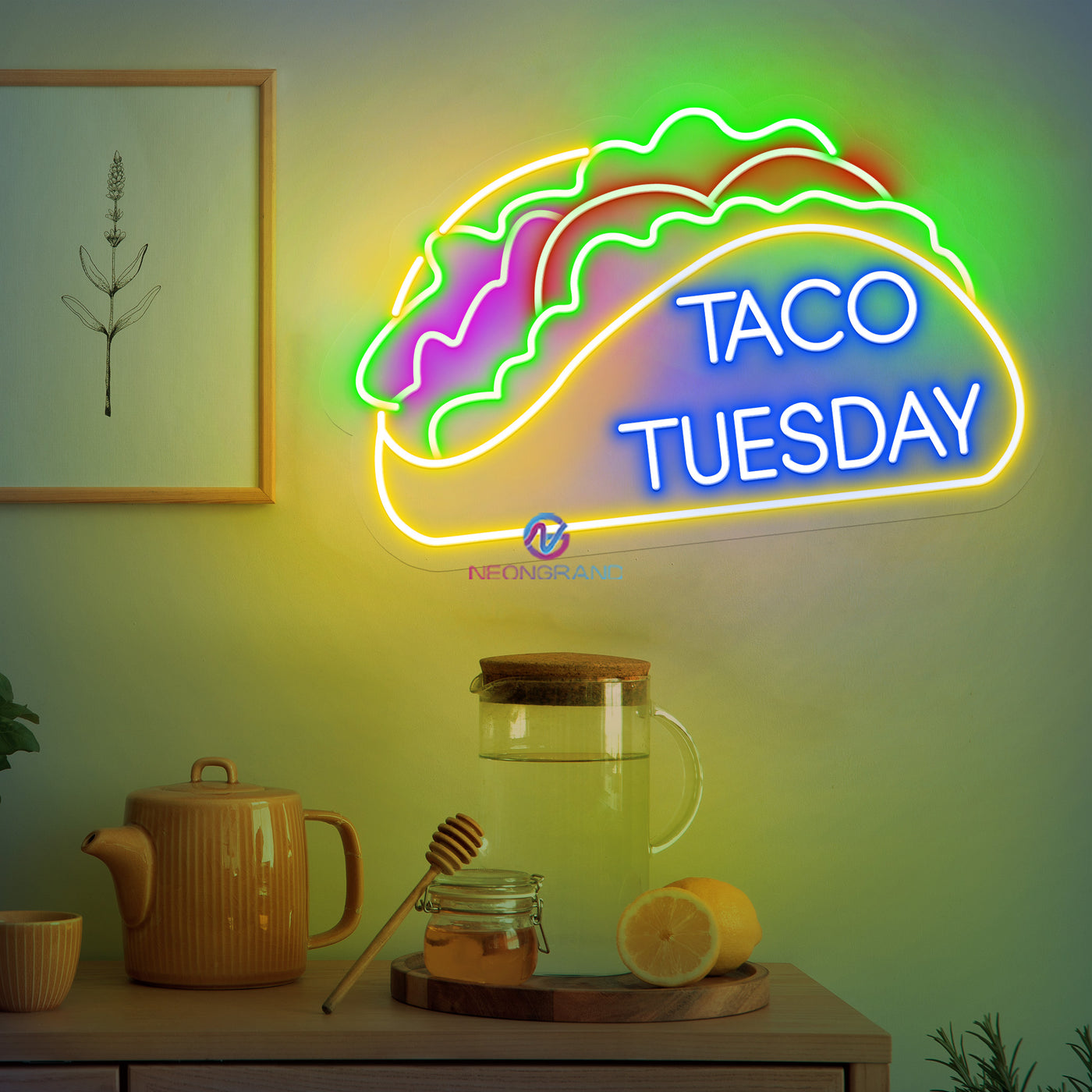 Taco Tuesday Neon Sign Kitchen Led Light