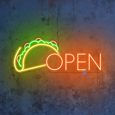 Open Neon Sign Tacos Business Led Light