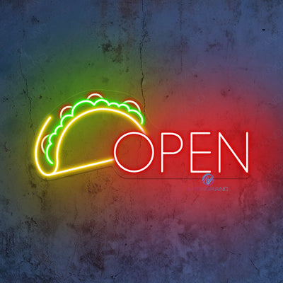 Open Neon Sign Tacos Business Led Light