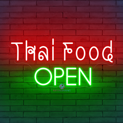 Neon Open Sign Thai Food Open Led Light