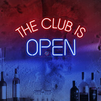 The Club Is Open Neon Sign Bar Storefront LED Light