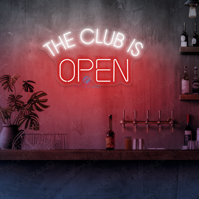 The Club Is Open Neon Sign Bar Storefront LED Light