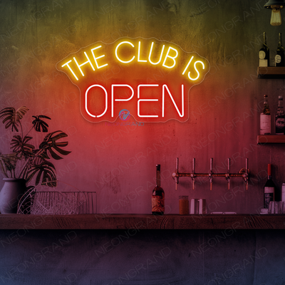 The Club Is Open Neon Sign Bar Storefront LED Light