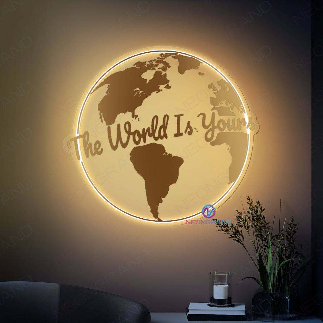 The World Is Yours Neon Sign Backlit Led Light - NeonGrand, image size:1080x1080